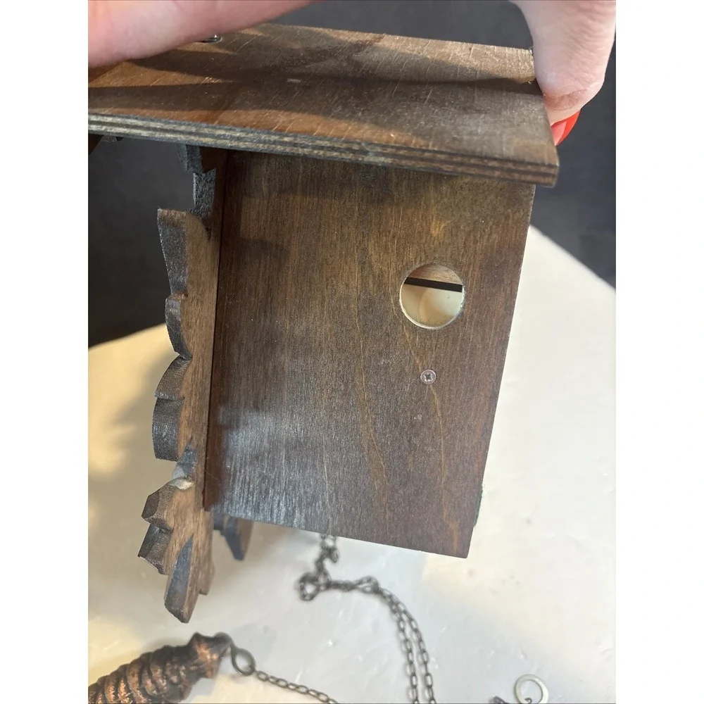 Adolf Herr German Cuckoo Clock Black Forest Antique Wood Brass Untested As Is